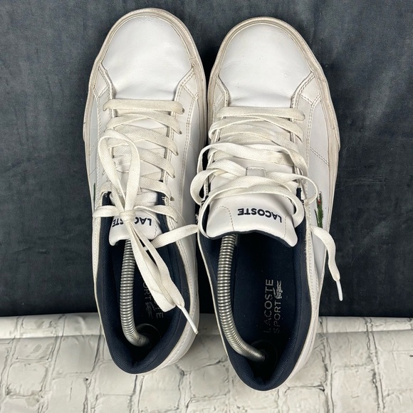 Lacoste White and Blue Sneakers Casual Canvas Design - Picture 3 of 8